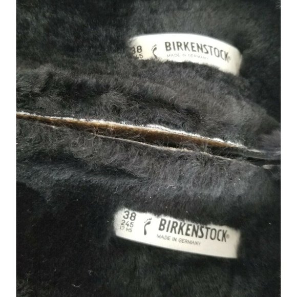 Birkenstock Madrid Big Buckle Black Oiled Leather Shearling Size 38 Narrow - Picture 6 of 6